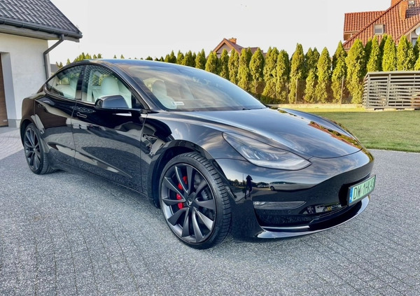 Tesla Model 3 cena 144894 przebieg: 65000, rok produkcji 2020 z Płock małe 301
